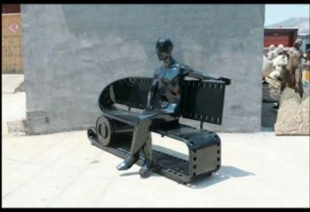 烤漆膠卷坐凳雕塑