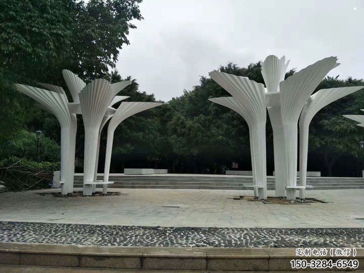 遮陽樹雕塑展品，公園小品，不銹鋼遮陽樹雕塑加工