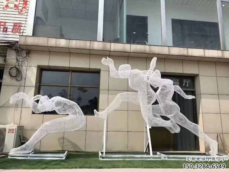 鏤空運動員雕塑生產，廣場雕塑，鐵藝體育人物雕塑展品
