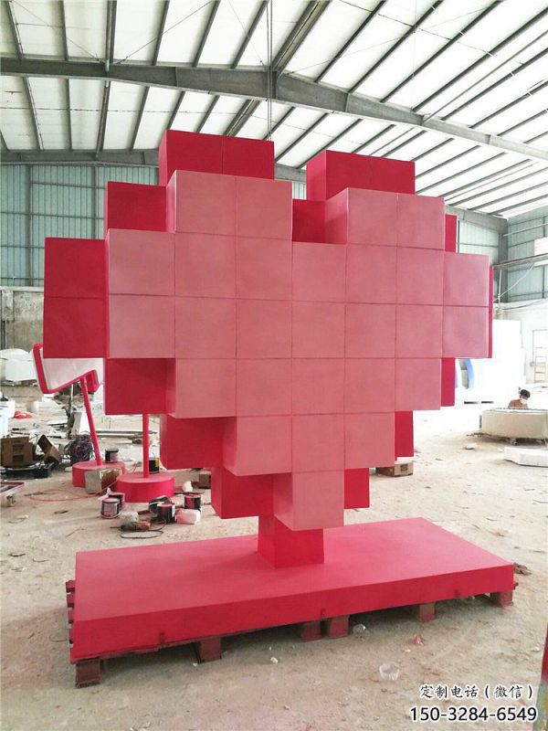 愛(ài)心雕塑訂做供需，景區(qū)雕塑，烤漆不銹鋼愛(ài)心雕塑廠(chǎng)家