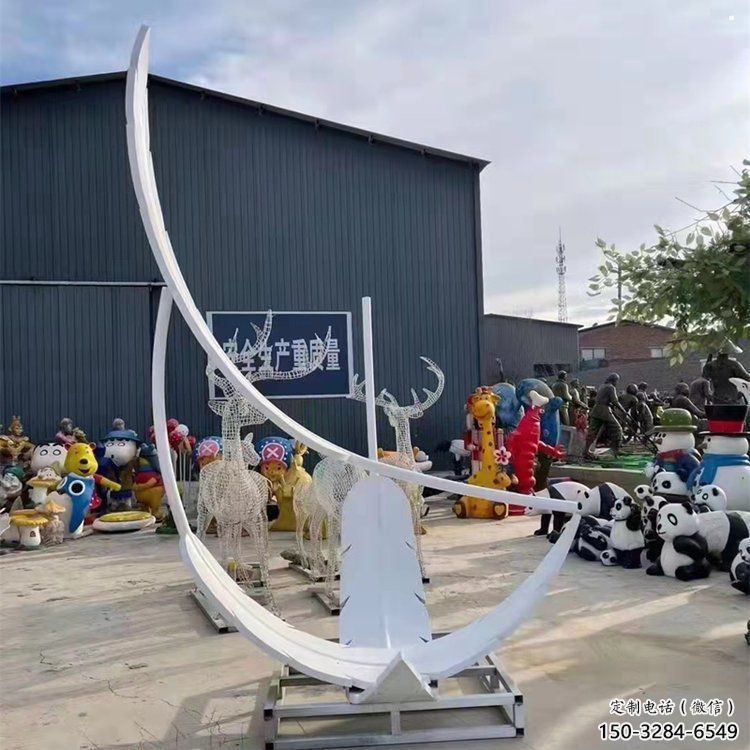 廣場羽毛雕塑批發，廣場系列，烤漆羽毛雕塑定價