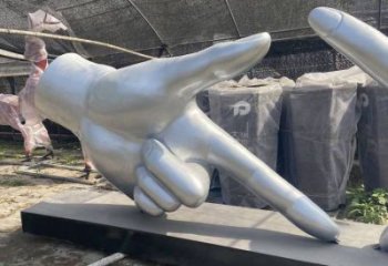 剪刀手雕塑訂做，校園雕塑，不銹鋼剪刀手雕塑廠家