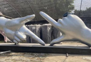 剪刀手雕塑供求，美陳雕塑，不銹鋼剪刀手雕塑制造