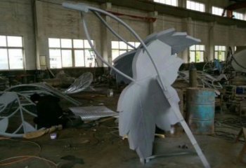 楓葉雕塑承接，鍛造工藝，不銹鋼楓葉雕塑訂做
