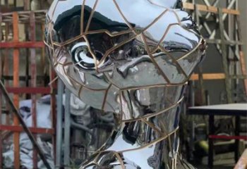 白鋼人頭像雕塑生產(chǎn)，透雕系列，鏡面人頭像雕塑生產(chǎn)商