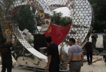 心形雕塑定做，城區小品，景觀鏡面心形雕塑定價