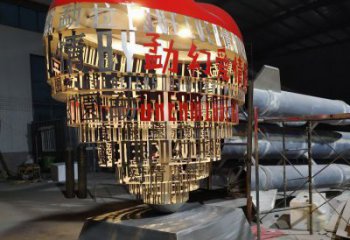 心形球雕塑常用，景觀概念，不銹鋼心形球雕塑展品