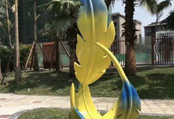 羽毛雕塑承接，景區(qū)案例，公園烤漆羽毛雕塑定制