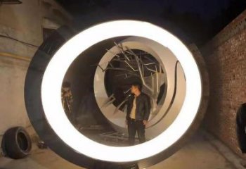 圓環雕塑制造商，城區小品，不銹鋼圓環雕塑制作定制