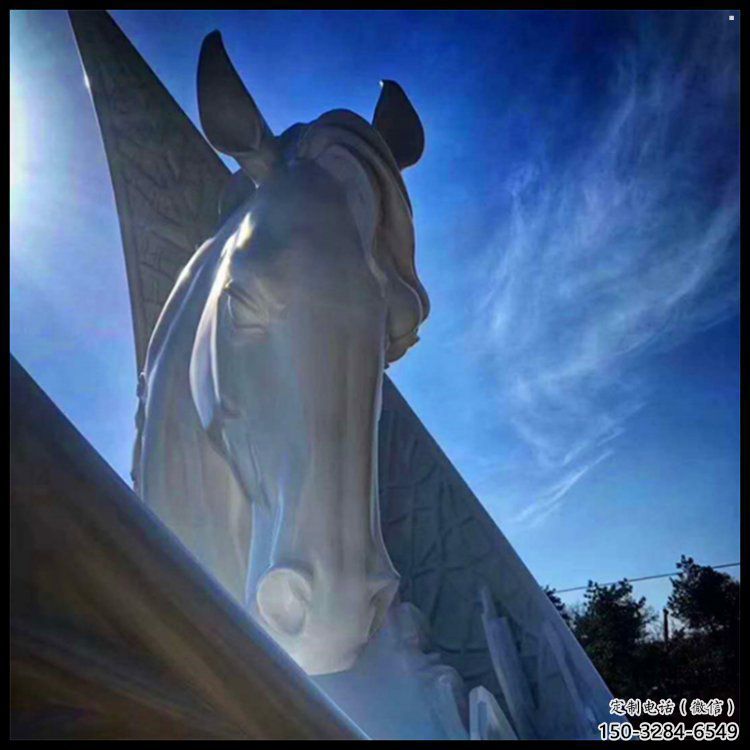 月亮雕塑異型優選，城市裝飾，展示月亮馬頭雕塑定做