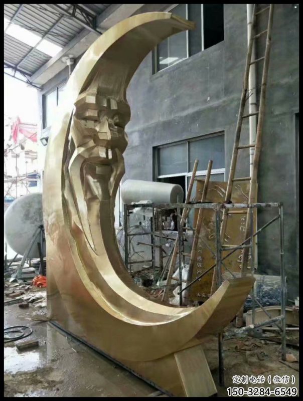 月神雕塑精選，街頭藝術，不銹鋼月神雕塑承接