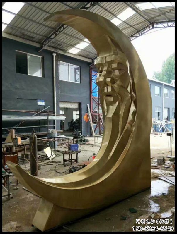 月神雕塑制造商，酒店擺件，不銹鋼月神雕塑定制