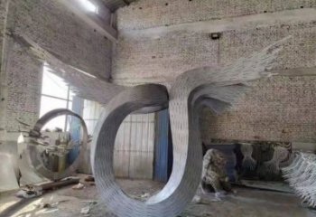 抽象鳥翅雕塑供應，花園小品，不銹鋼鳥翅雕塑展品