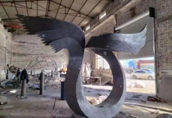 鋼結構鳥翅雕塑指用，景觀雕塑，不銹鋼鳥翅雕塑點擊