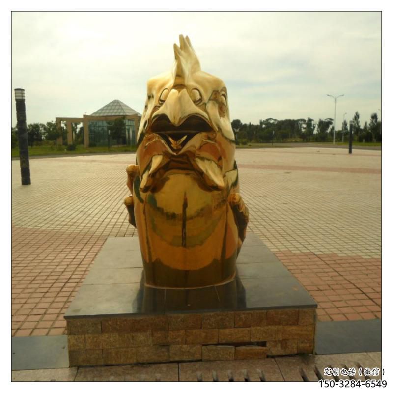 馬尾不銹鋼生肖雕塑，鍍鈦工藝，公園廣場戶外擺放