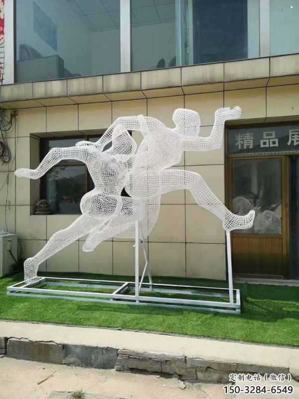 慶陽鏤空體育雕塑供求，白鋼構(gòu)件，鐵藝人物雕塑觀賞型