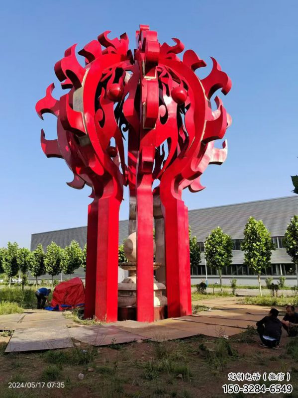 河源火球雕塑，精神堡壘火球雕塑落地展示