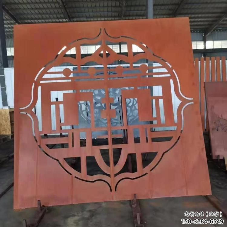 汕頭鏤空景墻雕塑，耐候鋼鏤空工藝設計