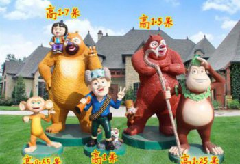 蚌埠廣場(chǎng)維尼熊雕塑，卡通水景雕塑，抽象效果