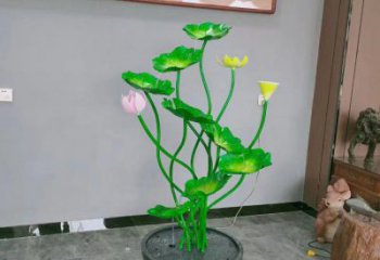 馬尾荷花雕塑異型優選，城市裝飾，展示荷花雕塑定做