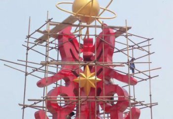 福州景觀科技之星雕塑選用，美陳雕塑，抽象不銹鋼科技之星雕塑標準