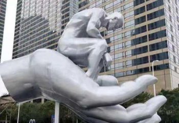 漳州沉思者雕塑，景觀雕塑，手托人物雕塑廠家提供