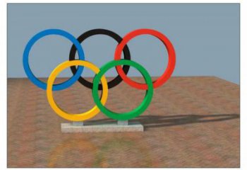 張掖五環(huán)不銹鋼雕塑，現(xiàn)代景觀擺件，烤漆工藝制作