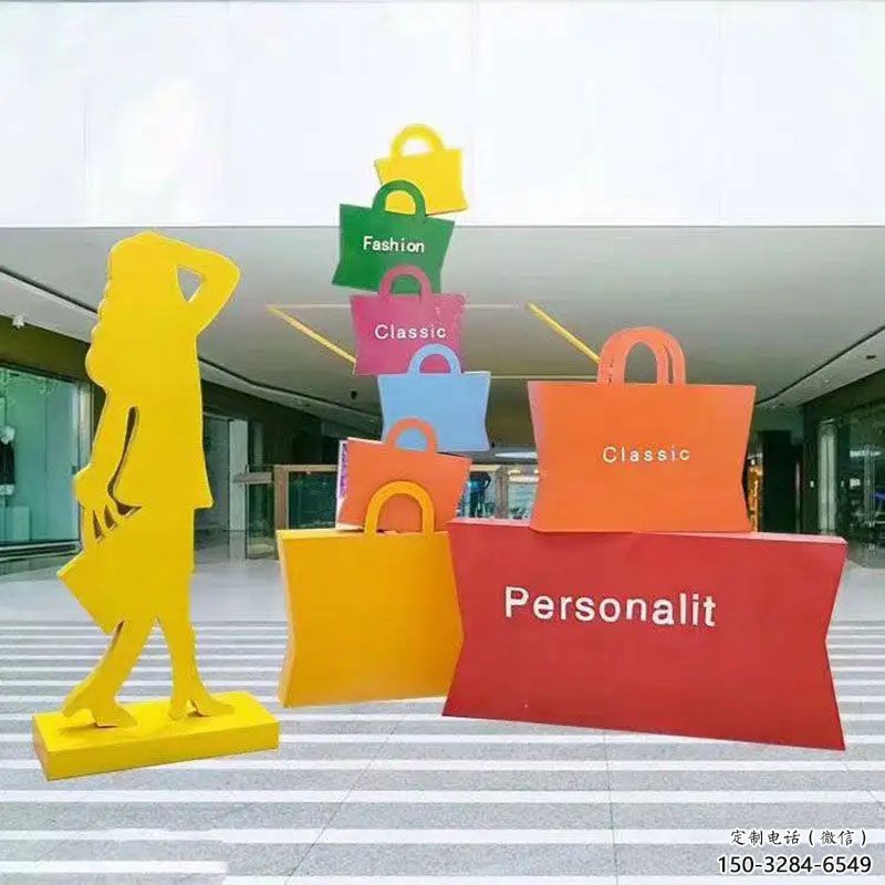 東方購物人雕塑選定，景觀雕塑，不銹鋼購物人雕塑生產商