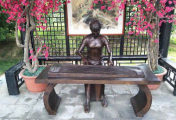 佳木斯彈古箏雕塑廠家，景觀概念，民俗人物雕塑通用