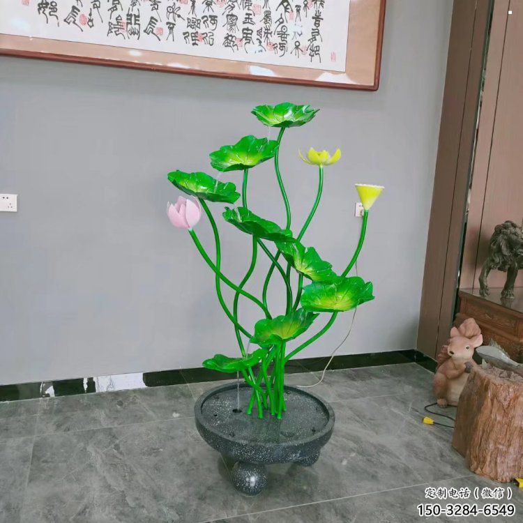 湘潭荷花雕塑異型優選，城市裝飾，展示荷花雕塑定做