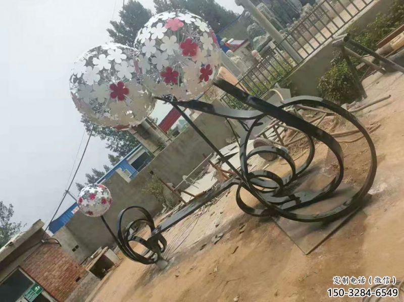 秦淮大型蒲公英坐凳雕塑，現(xiàn)代元素設(shè)計(jì)，不銹鋼坐凳雕塑