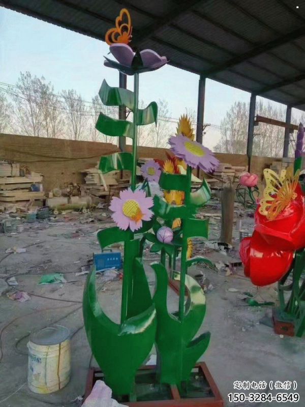新建茉莉花雕塑訂做，城市雕塑，不銹鋼茉莉花雕塑廠