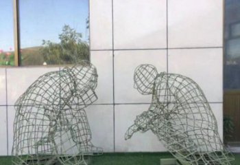 咸寧鏤空對弈雕塑標準，廣場雕塑，鐵藝民俗人物雕塑供給