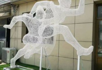 孝感鏤空健兒雕塑制造，校園雕塑，金屬鐵藝人物雕塑展品