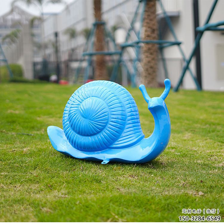 西湖彩繪蝸牛雕塑廠家，園林動物小品，玻璃鋼蝸牛雕塑生產