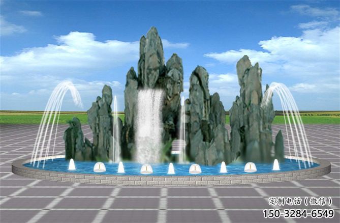 金鳳電影變頻噴泉雕塑，水景噴泉雕塑承接