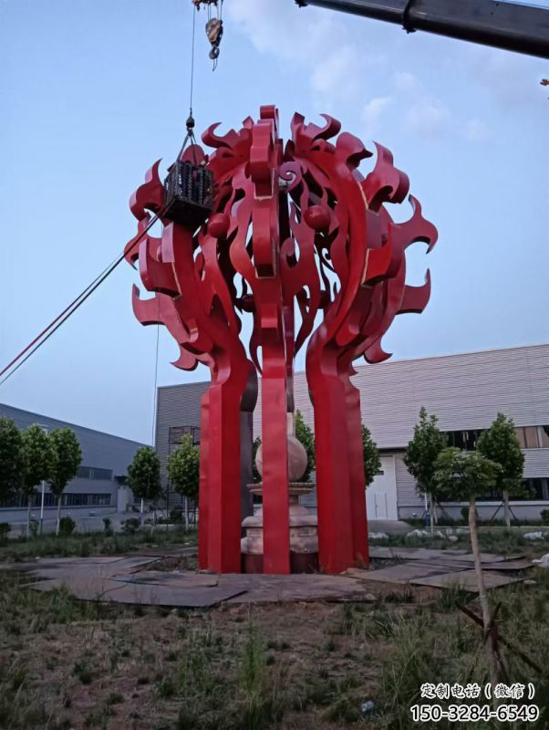 朔州火球雕塑，精神堡壘火球雕塑落地展示
