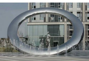 阿拉善盟小區圓環雕塑，水簾噴泉雕塑，水景藝術效果