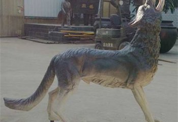永寧銅狼雕塑廠家，銅雕動物狼，仿真工藝制作