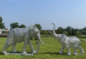 城西鏤空大象雕塑制造商，動物擺件，透雕大象雕塑定制