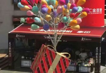 古交氣球樹雕塑承接，美陳雕塑，玻璃鋼氣球樹雕塑制造