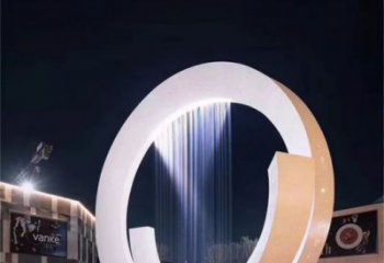 延安圓環(huán)噴泉雕塑，水景藝術(shù)原理，水景圓環(huán)雕塑廠家