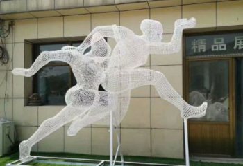 巴中鏤空體育雕塑供求，白鋼構件，鐵藝人物雕塑觀賞型