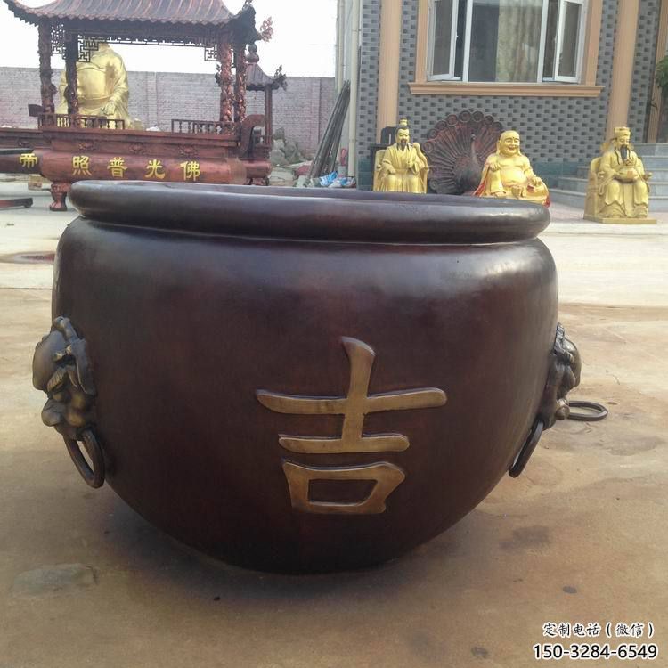 塔城吉字銅缸雕塑-青銅鑄造
