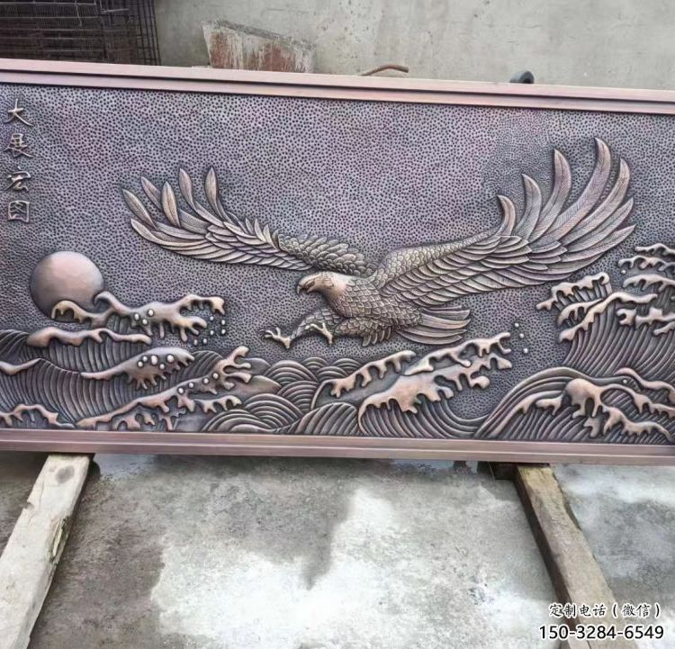 上城老鷹浮雕訂做，景區雕塑，鍛銅動物浮雕定價