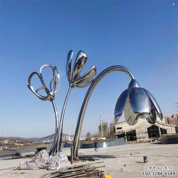 雙橋百合花雕塑承接，城市裝飾，大型不銹鋼百合花雕塑公司