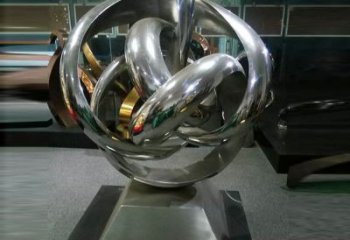 德宏地產(chǎn)雙環(huán)雕塑定做，城區(qū)小品，景觀不銹鋼雙環(huán)雕塑定價