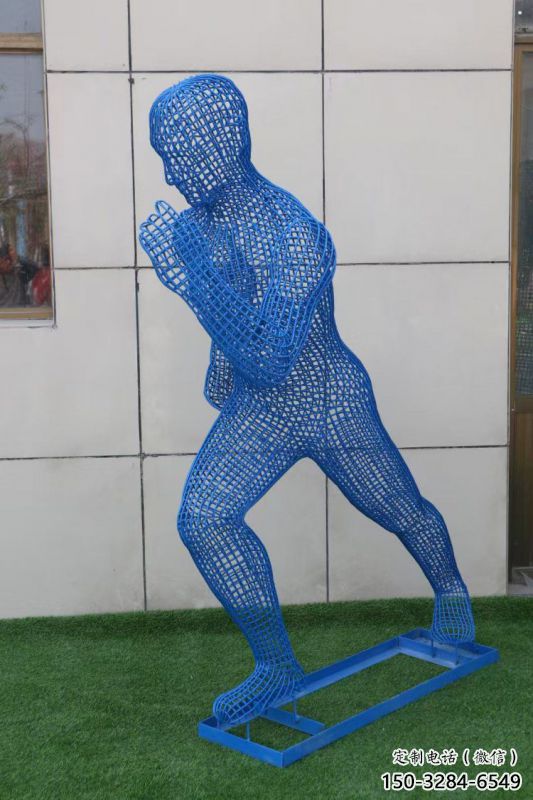 長壽鏤空跑步雕塑，標識雕塑，烤漆鐵藝人物雕塑優選
